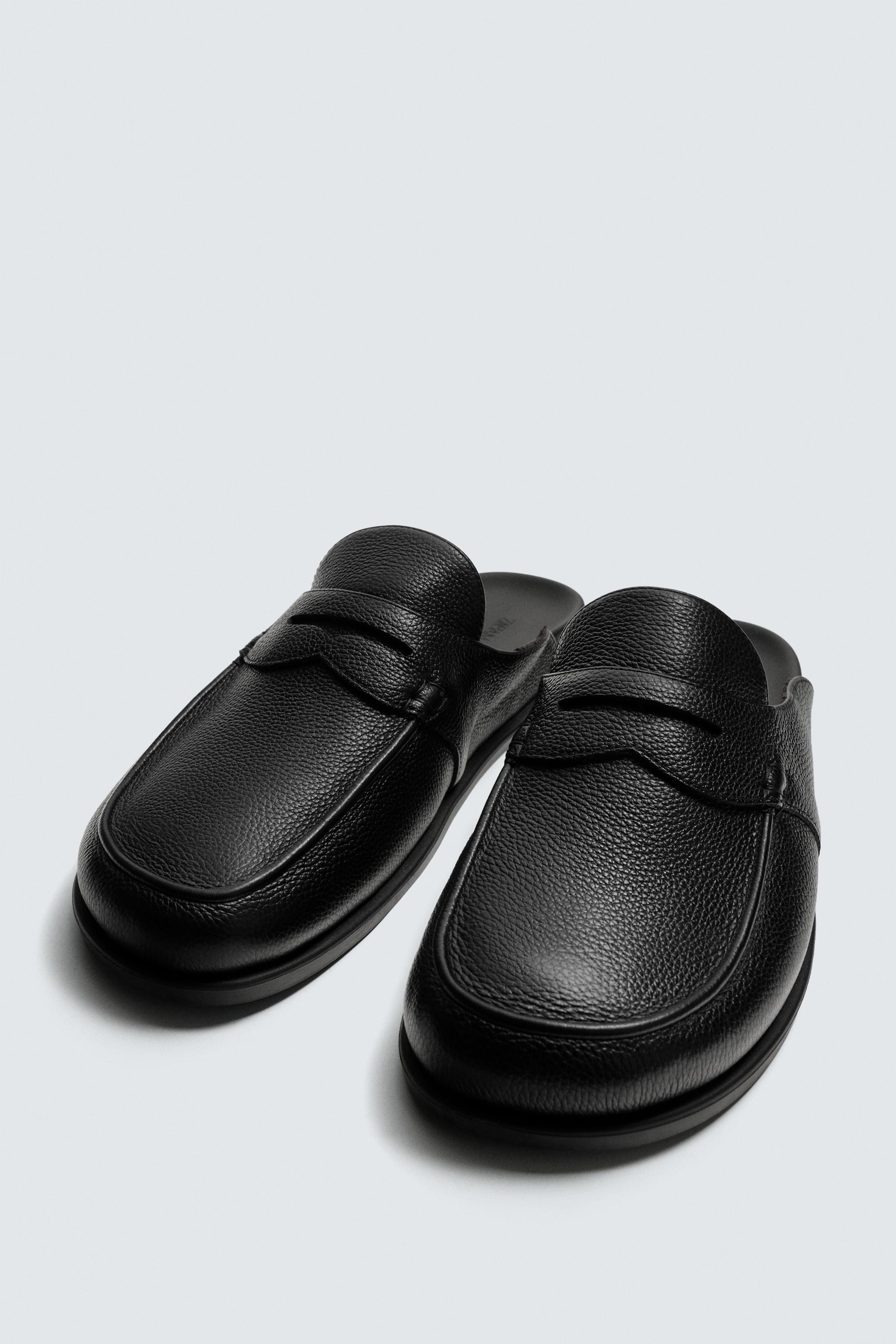 LEATHER LOAFER CLOGS